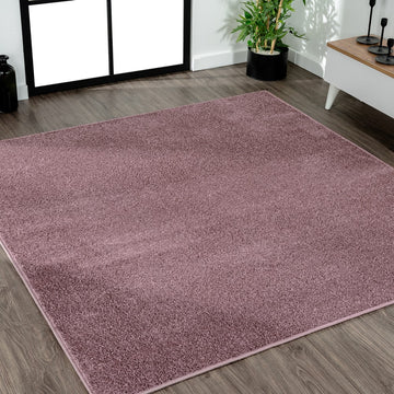 Haze Solid Low-pile Area Rug Light Purple